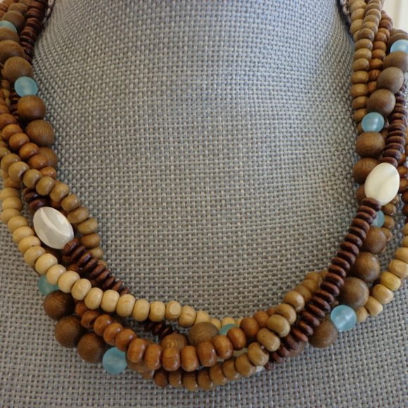 Sonoma 2 PC Set Multi Strand Beaded & Long Necklaces Southwestern Brown NEW - Picture 3 of 8